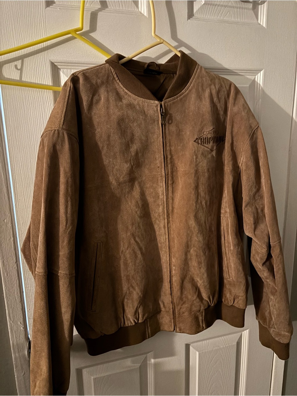 Leather Bomber Jacket in Brown - Unbranded
